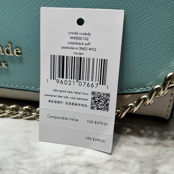 kate spade Carson Convertible Crossbody Bag In Poolside Multi Colorblock-NWT - Picture 8 of 15